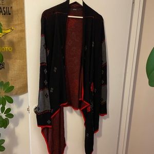 Guess, black, grey and red cardigan, size L